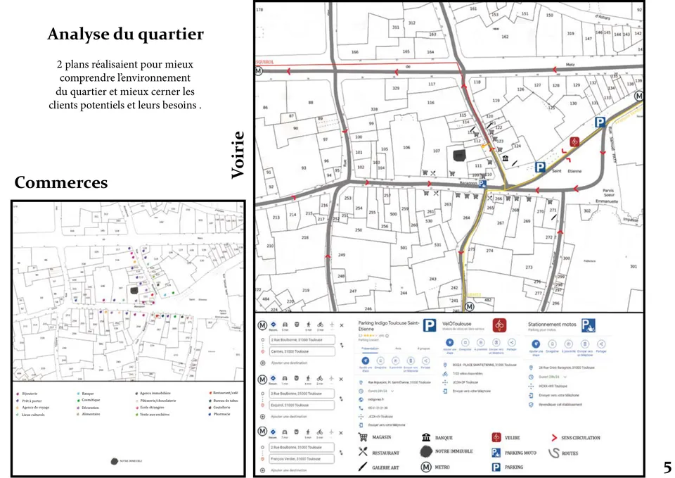 Analyse du quartier : commerces et voirie